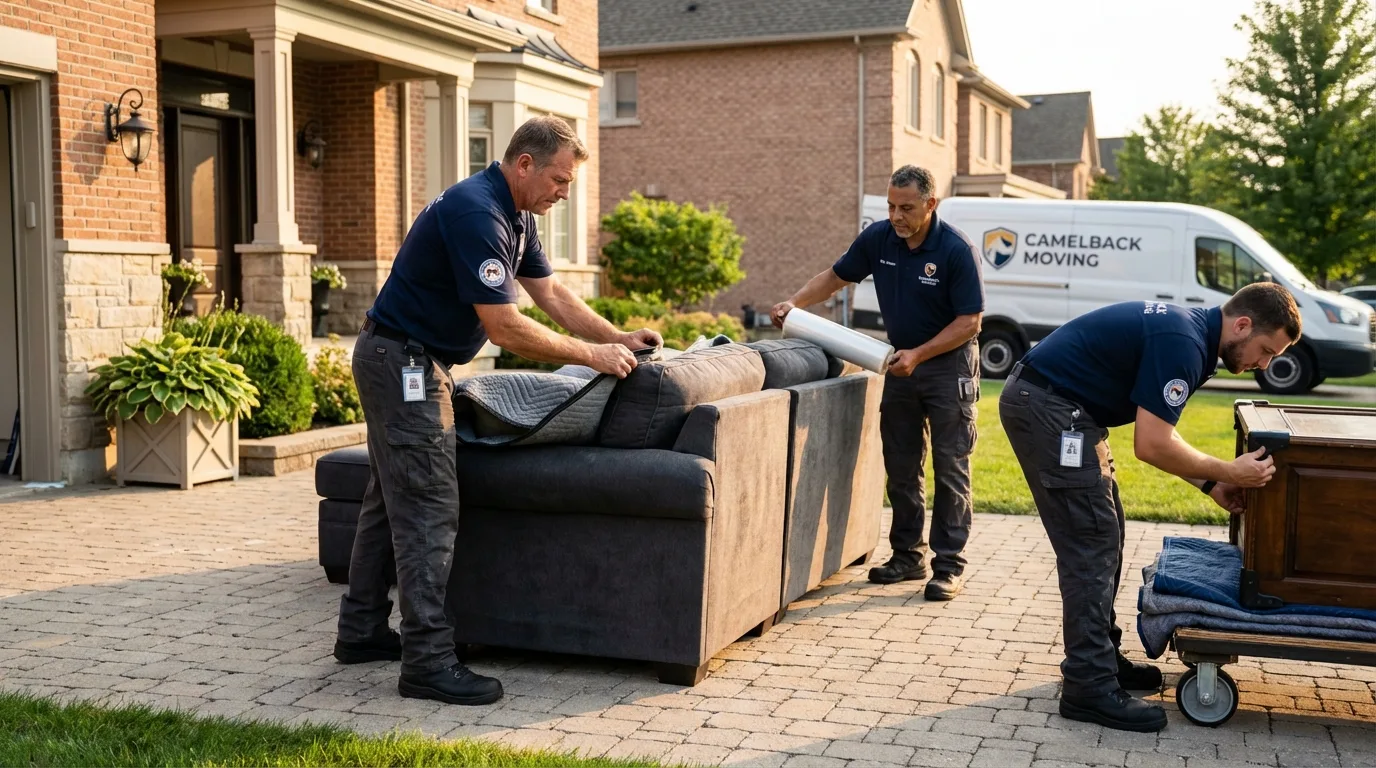 Large estate moving crew wrapping furniture in Kimberly, AL