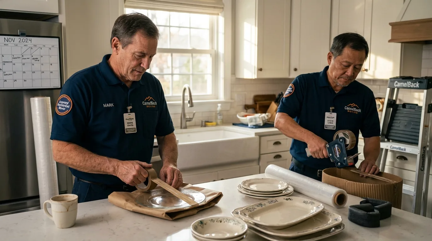 Professional crew packing kitchen dishware in Kimberly, AL